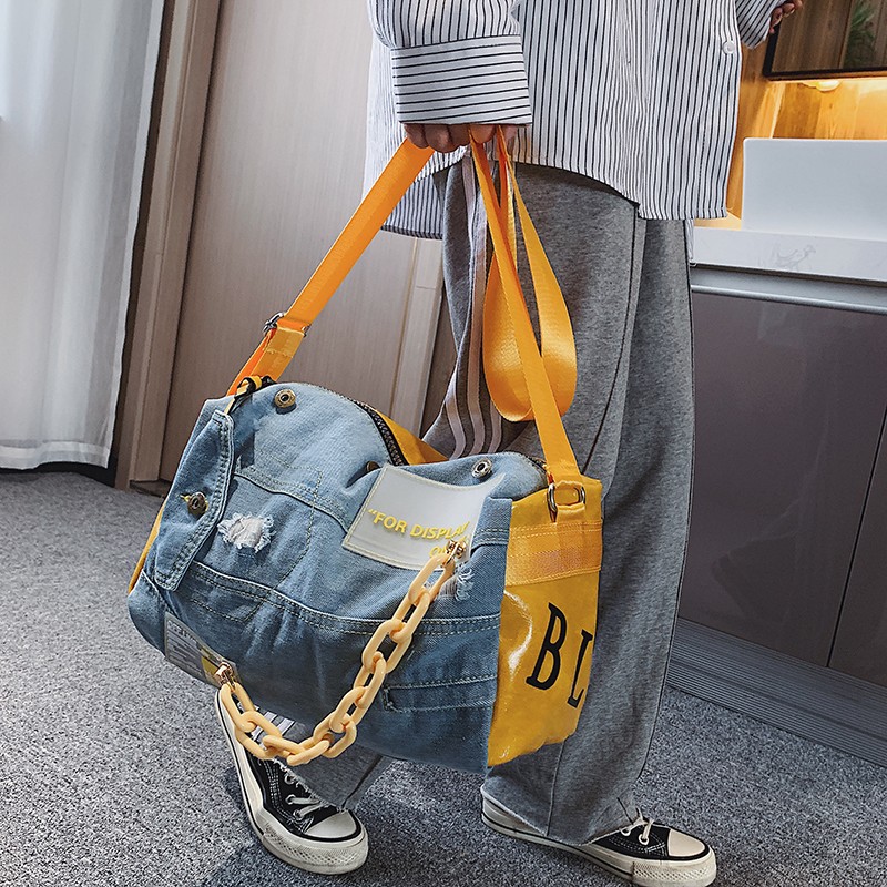 Luxury Bags Denim - Fashion Denim Women Shoulder Bags Large