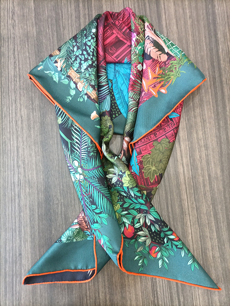 Luxury Bags Design - Silk Scarf 90CM Women Hand Rolled