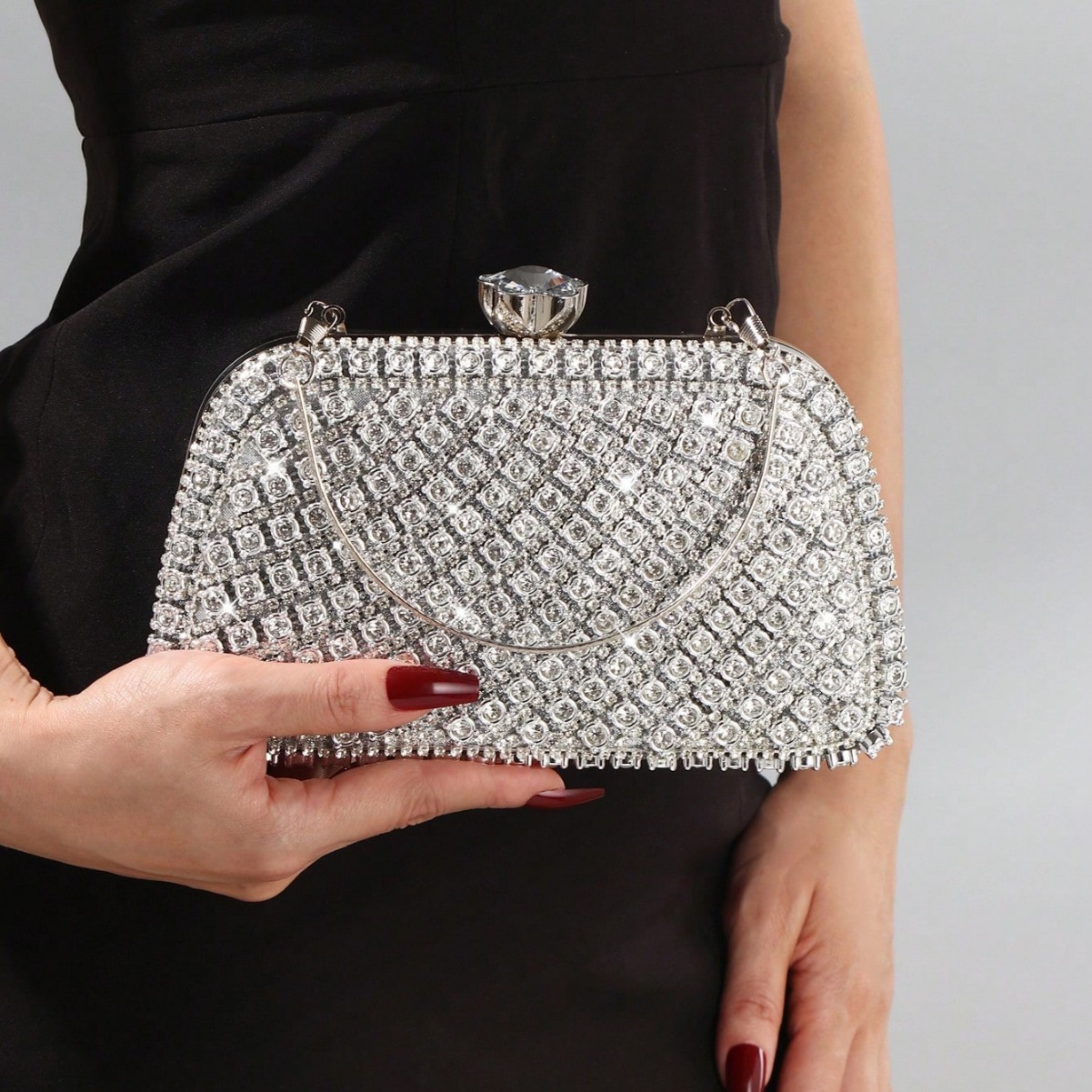 Luxury Bags Vendor - Luxury Diamonds Glitter Evening Bags Silver