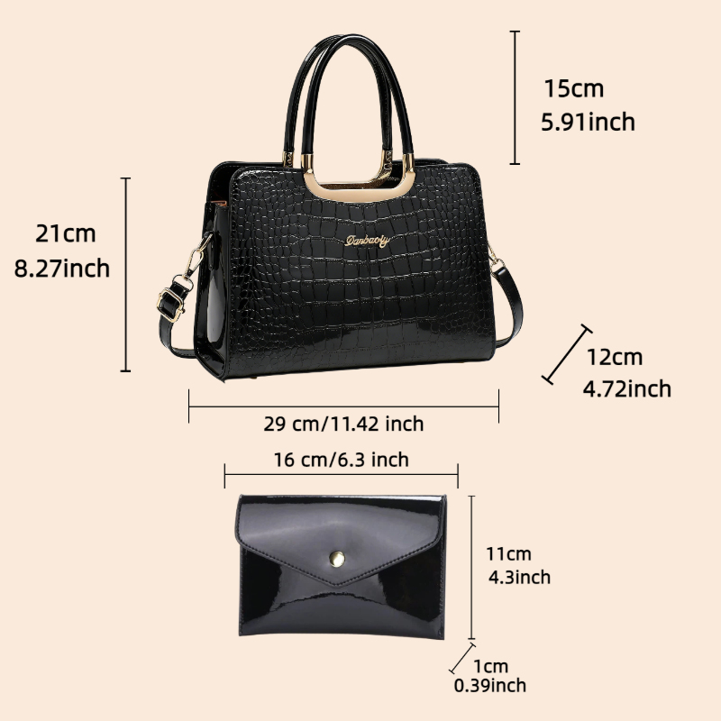 2-piece women's matching bag s - огляд і ціна Top Handle Patent Bag