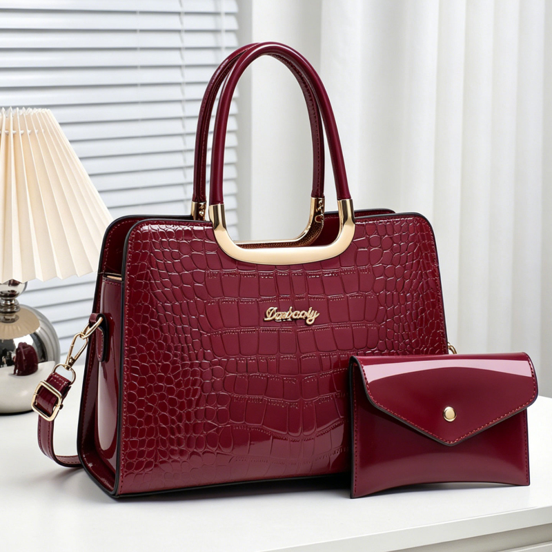 2-piece women's matching bag s - огляд і ціна Top Handle Patent Bag