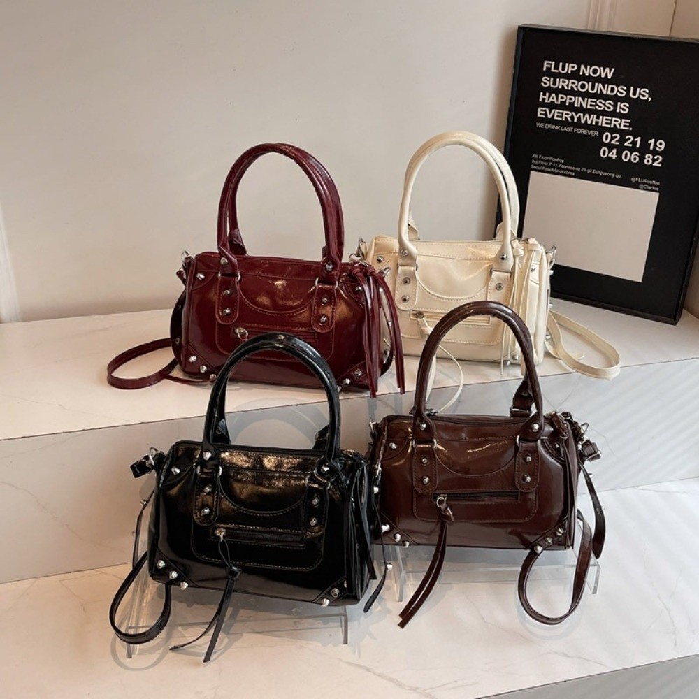 Fashion Rivets Pillow Bag Larg - огляд і ціна Top Handle Patent Bag