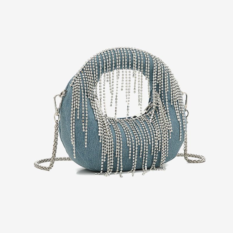 Half Moon Evening Clutch Party - огляд і ціна Luxury Bags Denim