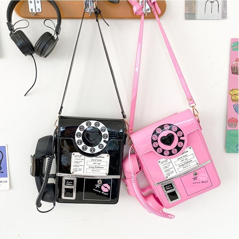G5AE Women Telephone Shaped Ha - огляд і ціна Top Handle Patent Bag