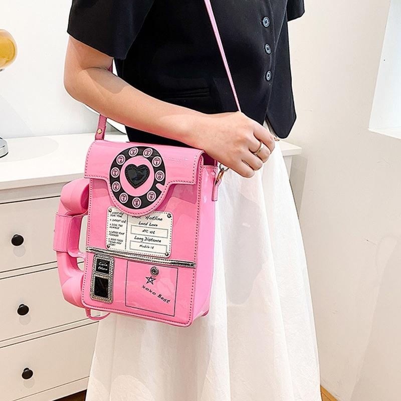 G5AE Women Telephone Shaped Ha - огляд і ціна Top Handle Patent Bag