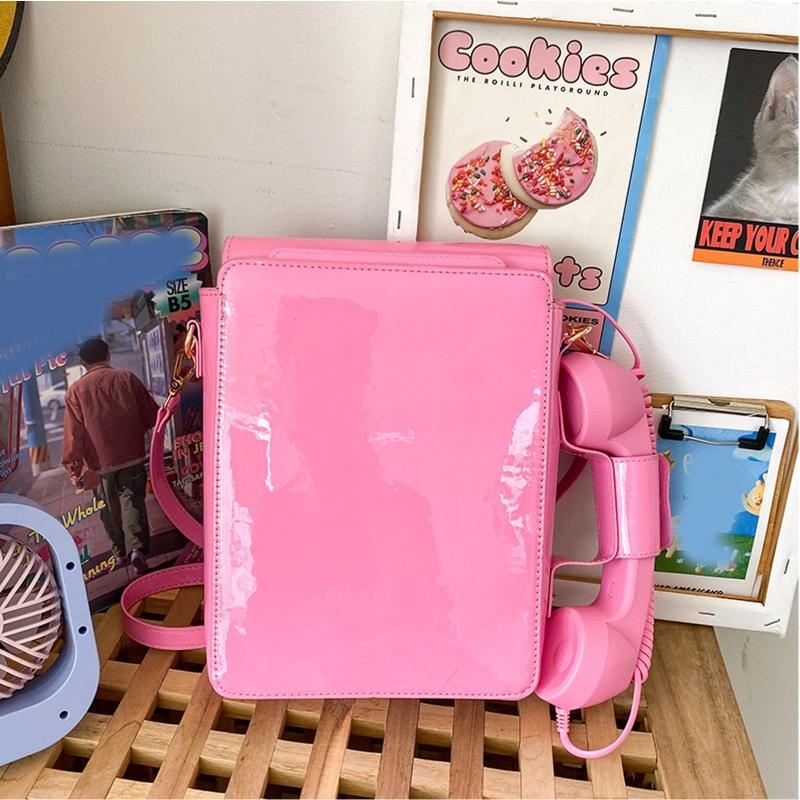 G5AE Women Telephone Shaped Ha - огляд і ціна Top Handle Patent Bag